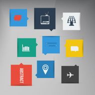 Vector flat UI design trend icons N11