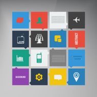 Vector flat UI design trend icons N12