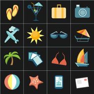 Flat travel icon set N4