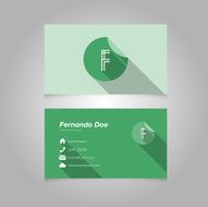 Simple Business Card Template with Alphabet Letter F N2