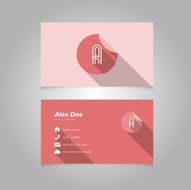 Simple Business Card Template with Alphabet Letter A N2