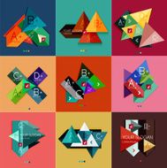 Set of flat design geometric infographic templates N2
