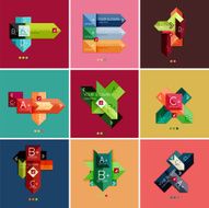 Set of flat design geometric infographic templates N3