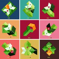 Set of flat design geometric infographic templates N4