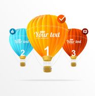 Vector text boxes infographics and air ballons