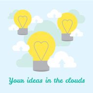 Vector background about ideas in cloud technologies