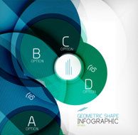 Glossy circle geometric shape info background N25