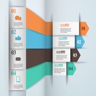 Modern paper infographics in flat design with trendy colors for N2