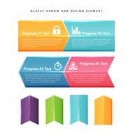 Glassy Arrow Bar Design Element