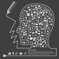 Creative splash pencil and head idea N3