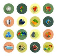 Infographic in colorful circles Flat icon set N3