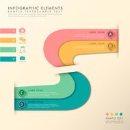 flat style abstract origami infographics