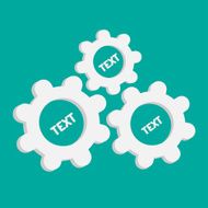 Abstract gear and cog wheels Template Flat design Blue backgr