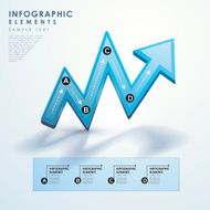 abstract blue arrow flow chart infographics