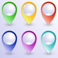 Vector set of colored map pins N2