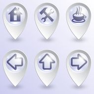 Vector set of map pins