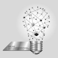 Creative icon light bulb with Network