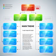 Vector infographics organizational chart template design