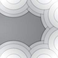 Abstract grey paper circles vector background N11