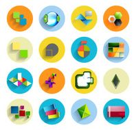 Flat long shadow infographic designs N10