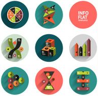 Flat long shadow infographic designs N11