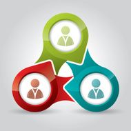 Marketing connection illustrated with pointers