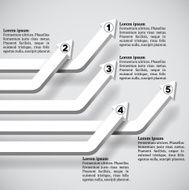 Intersecting white numbered graph arrows