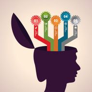 Thinking concept-Human head with infographics
