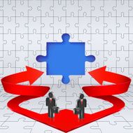 Business template puzzle with arrows