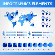 Blue infographic Universal icons set N12