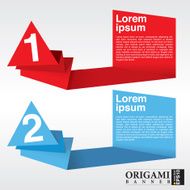Abstract origami banners vector with number