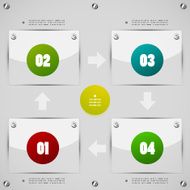 Glass option steps infogrpahic design