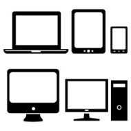Vector Set of Digital Devices Icons Laptop Tablet Mobile PC N4