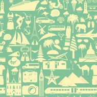 Travel background Vacations Beach resort seamless pattern N4