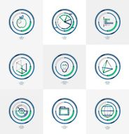 Minimal thin line design web icon set N34