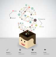 Vector Business Concept thinking dollar symbol Modern Design