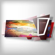 Infographic banner origami styled vector N32