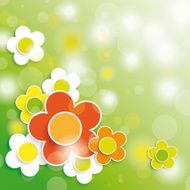 Easter Card Background Colored and White Flowers N2