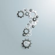 Big Question Gears Black And White PiAd