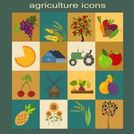 Set agriculture farming icons N4