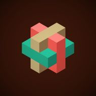 Vector Retro Cube Illustration N4