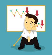 Business fail Vector flat illustration