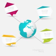 Abstract business info graphics template with icons N186