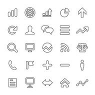 25 outline universal analytics research icons