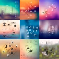 Christmas infographic with unfocused background N215