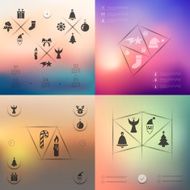 Christmas infographic with unfocused background N216