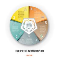 Diagram cyclic process business infographic 5 positions