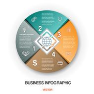 Diagram cyclic process business infographic 4 positions N2