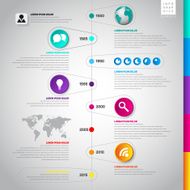 Colorful Flat Timeline Template can be use for web design N2