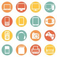 Vector Set of Digital Devices Icons N15